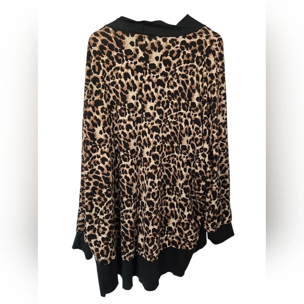 Shein Leopard Print Open Front Cardigan Size  3XL